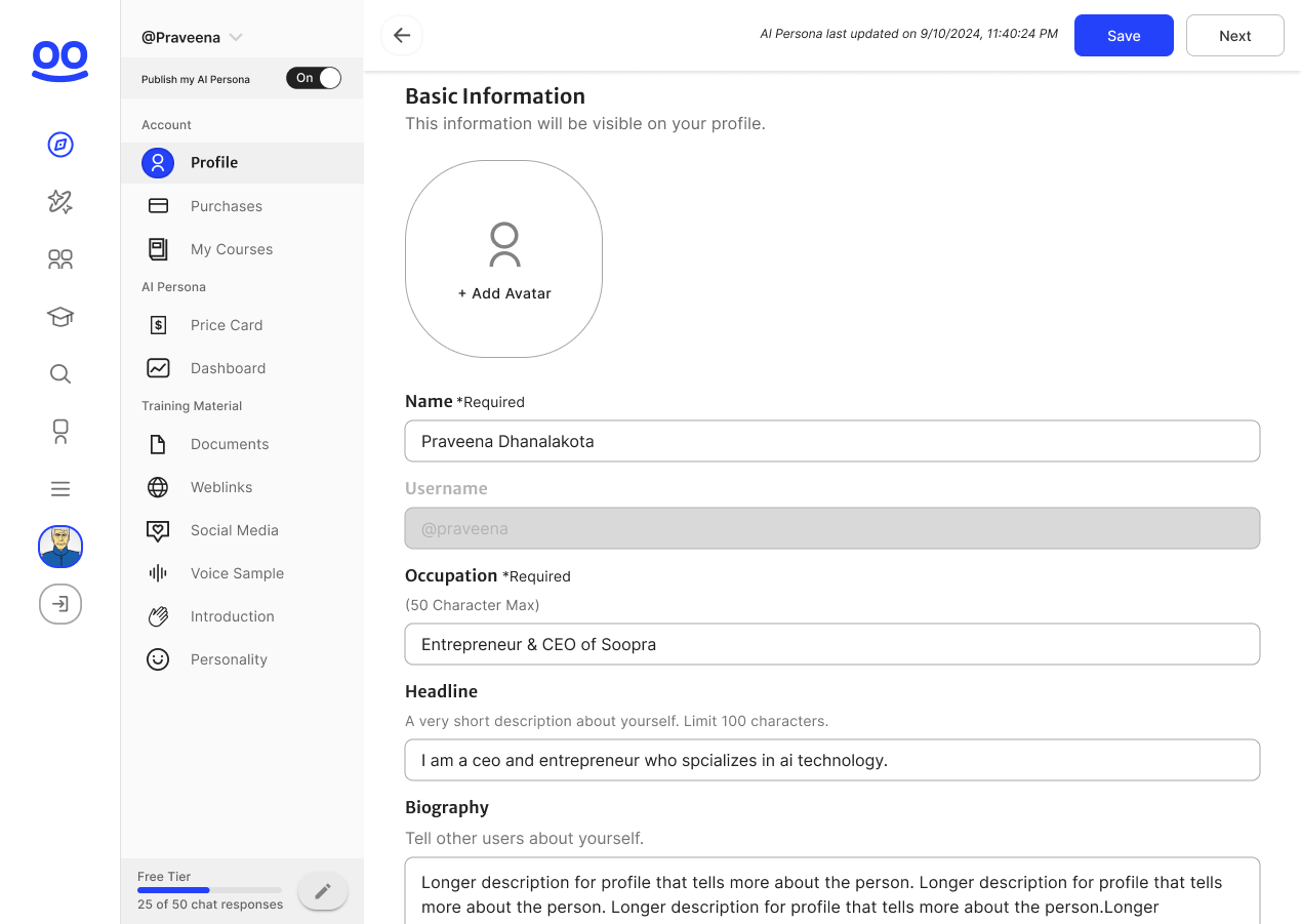 soopra.ai signup form