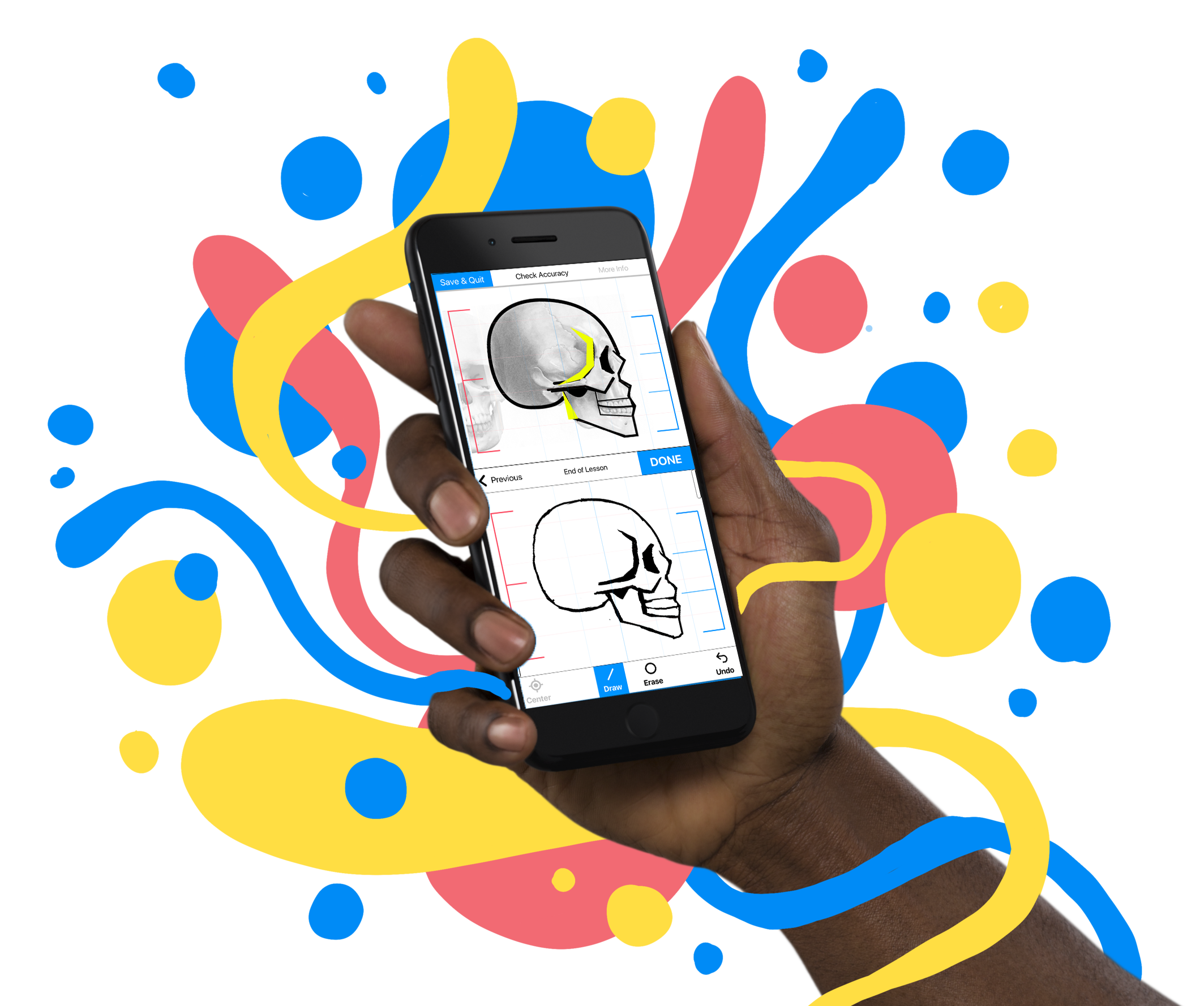 minicanvas image of mobile app with drawing interface on screen